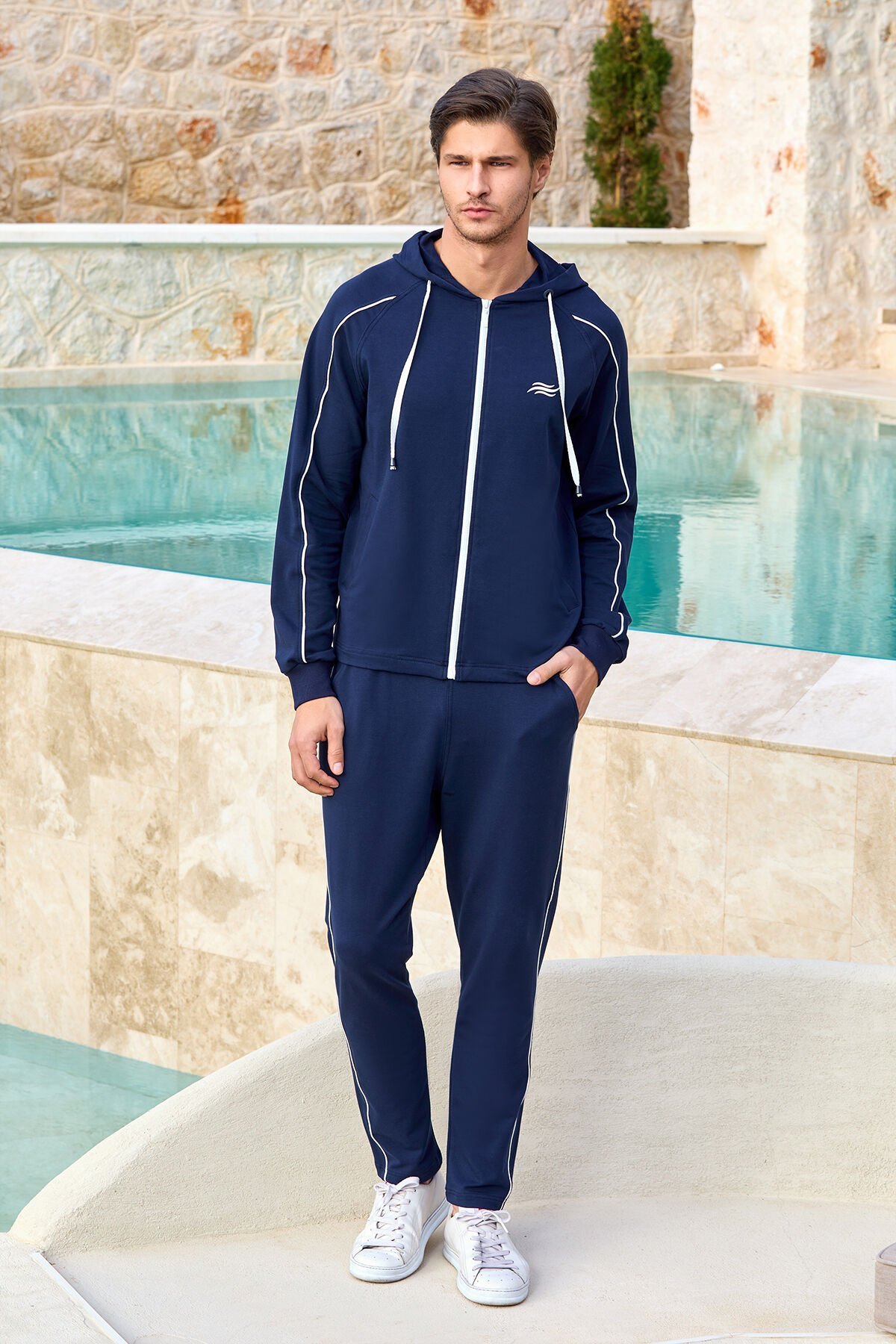 Uzun Kol Kapüşonlu Spor Eşofman Takım CossybyAqua 25934