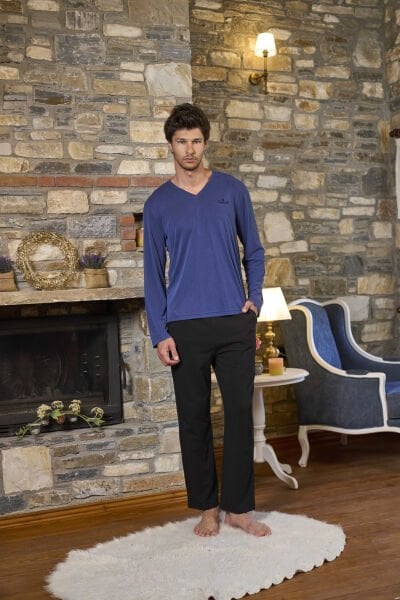 Uzun Kol V Yaka Erkek Pijama Takımı CossybyAqua 26153