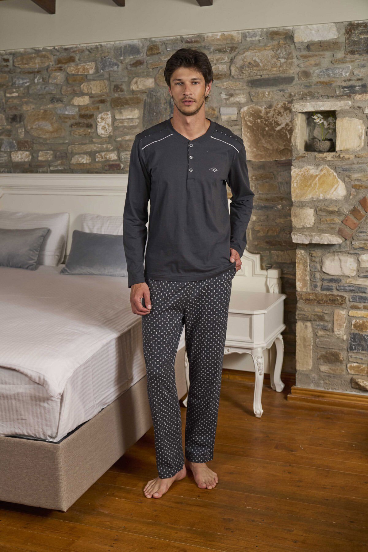 Uzun Kol Erkek Pijama Takımı CossybyAqua 26167