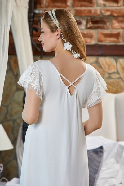 İnci Detaylı Lohusa Hamile Gecelik Cossy By Aqua