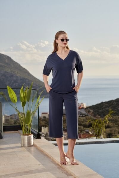 Kısa Kol V Yaka Spor Kapri Takım CossybyAqua 26562