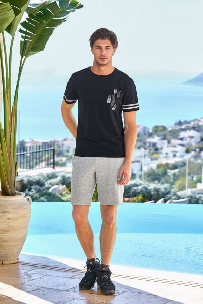 Baskı Detay Şort Takım Cossy by Aqua 25941