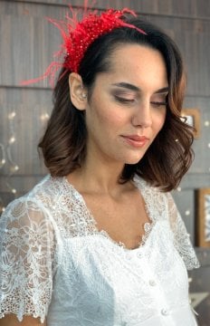 AQUA BONCUKLU TÜYLÜ LOHUSA TACI