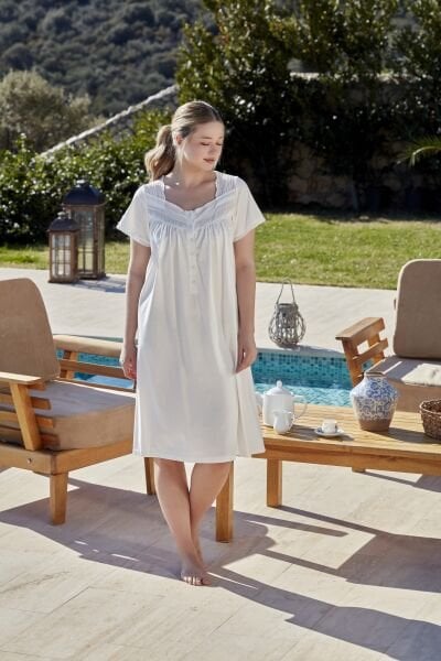 Kısa Kol Rahat Kalıp Gecelik CossybyAqua 26545