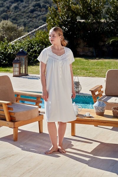 Kısa Kol Rahat Kalıp Gecelik CossybyAqua 26545