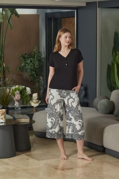 Kısa Kol Pijama Kapri Takım CossybyAqua 26560