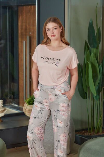 Kısa Kol Desenli Pijama Takımı CossybyAqua 26587