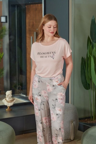 Kısa Kol Desenli Pijama Takımı CossybyAqua 26587