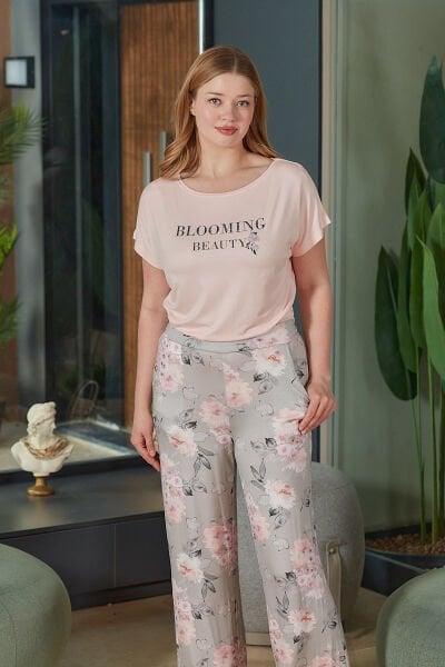 Kısa Kol Desenli Pijama Takımı CossybyAqua 26587