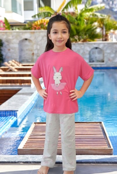Kısa Kol Baskı Desen Çocuk Pijama Takımı CossybyAqua 24981