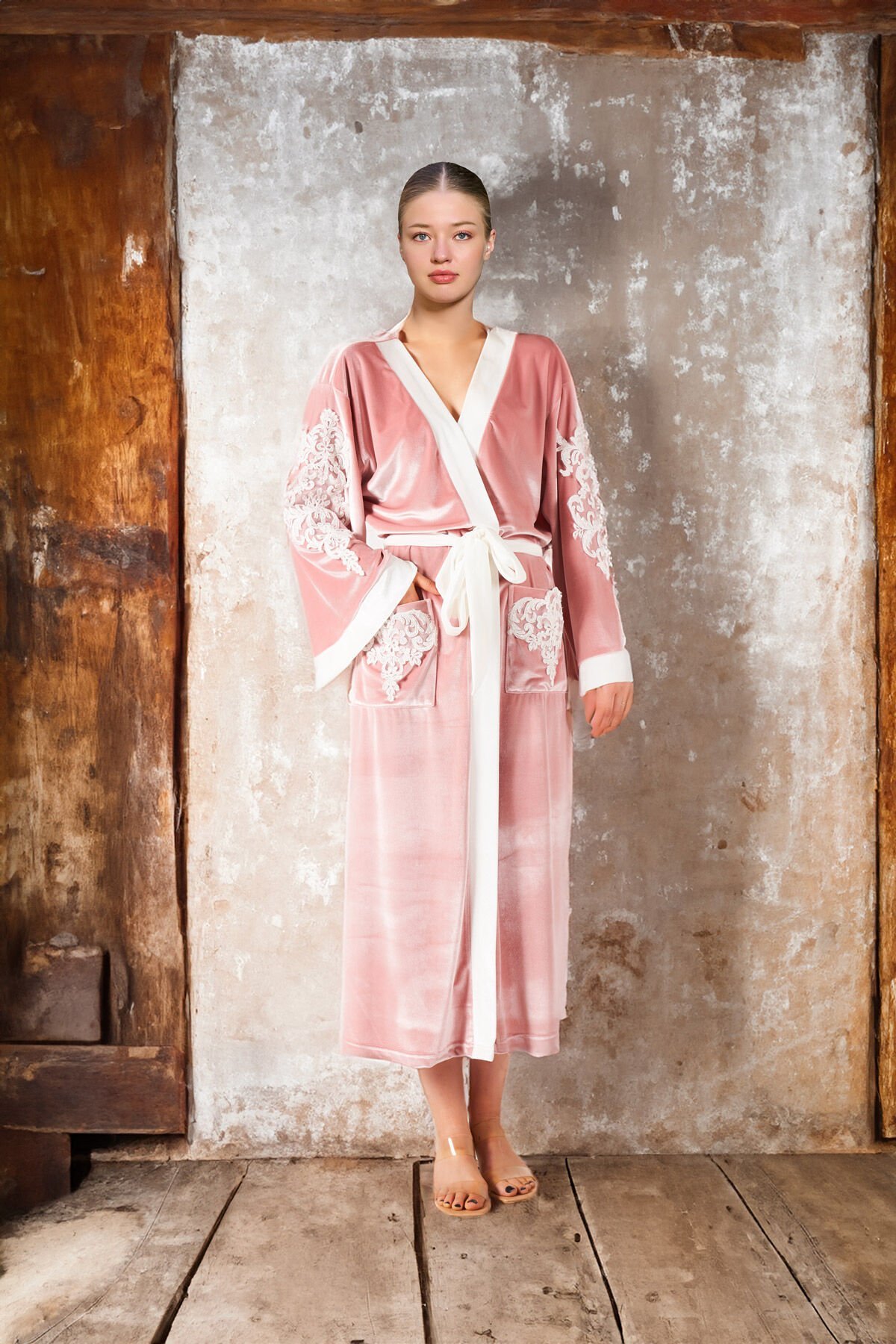 Brode Detay Kadife Sabahlık CossybyAqua 26309