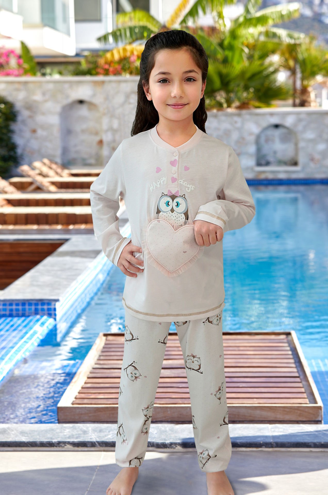 Uzun Kol Baskı Detay Çocuk Pijama Takım CossybyAqua 24984