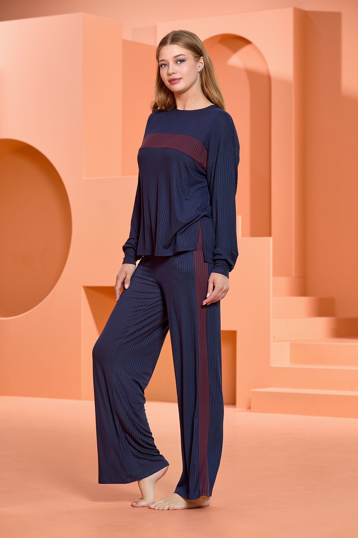 Uzun Kol Homewear Pijama Takım CossybyAqua 25089