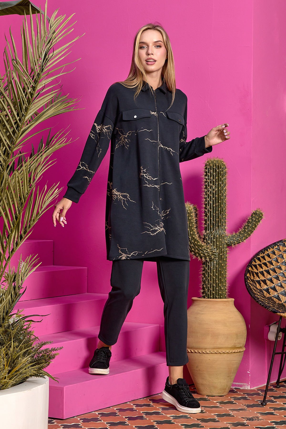 Uzun Kol Tesettür Eşofman Takımı CossybyAqua 25360