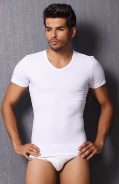 AQUA CM1033 V YAKA YARIM KOL ATLET XL - SİYAH