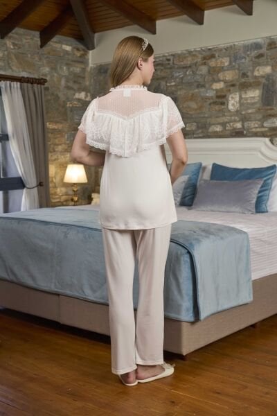 Dantel Detay Lohusa Pijama Takımı CossybyAqua 26302
