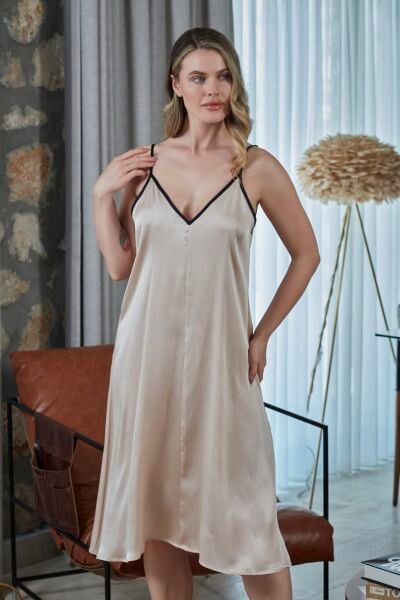 Askılı Saten Gecelik Sabahlık Takımı CossybyAqua 27139