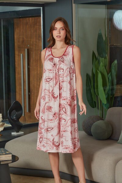 Kolsuz Desenli Kadın Gecelik CossybyAqua 26690