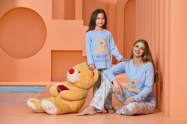 Ayıcık Baskılı Pijama Takımı Cossy By Aqua 25482