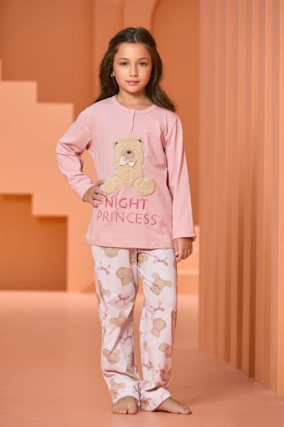 Ayıcık Baskılı Pijama Takımı Cossy By Aqua 25482