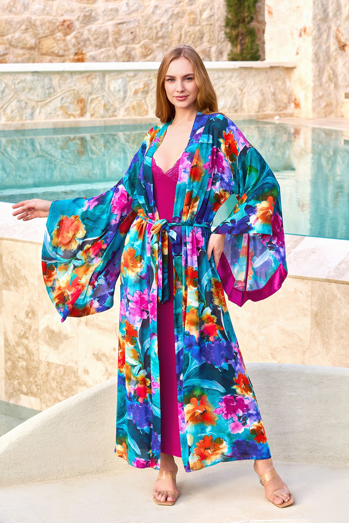 Desenli Uzun Sabahlık CossybyAqua 25686