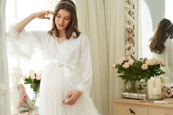 Otrişli Şifon Pullu Brodeli Sabahlık CossybyAqua 26355