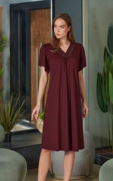 Kısa Kol Dantelli Gecelik CossybyAqua 26670