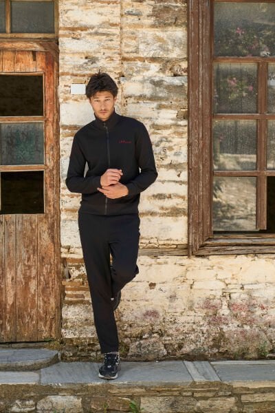 Dik Yaka Erkek Eşofman Takımı CossybyAqua 26196 Siyah