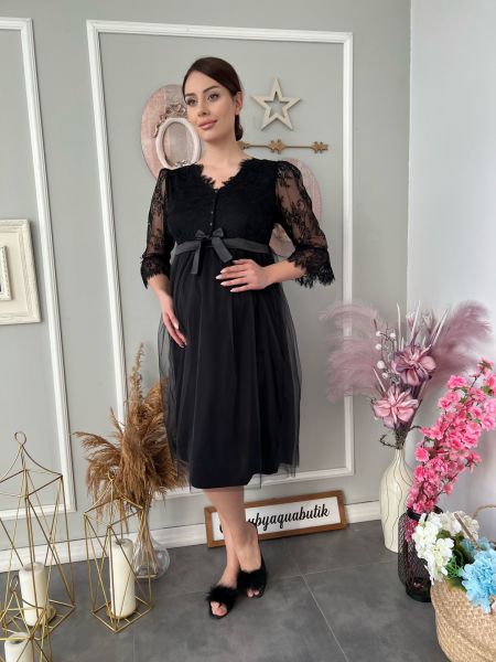 Dantel ve Tül Detaylı Lohusa Gecelik Cossy By Aqua