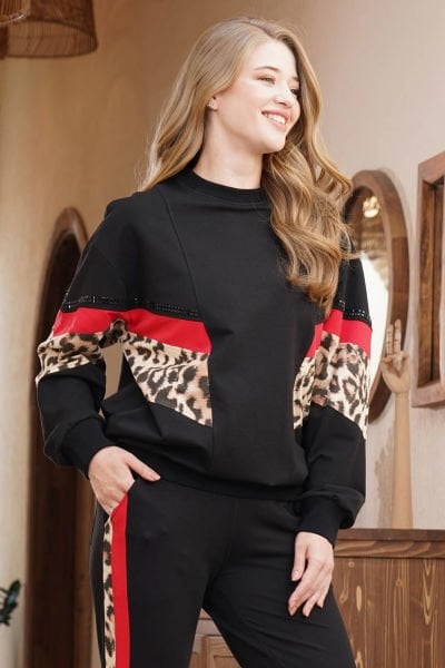 Leopar Desen Taş Baskılı Spor 2'li Takım CossybyAqua 22256K