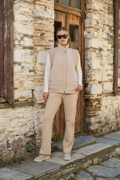 Baskı Detay 3'lü Yelekli Spor Eşofman Takımı CossybyAqua 26009