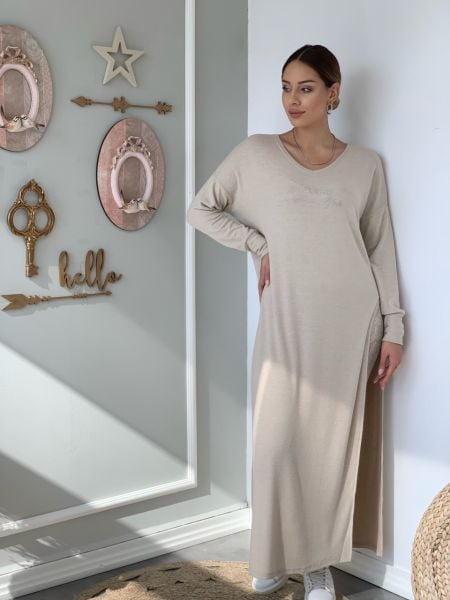 Taş Baskı Detaylı Tayt Takım