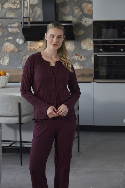Ceketli 3'lü Kadın Pijama Takımı CossybyAqua 27108