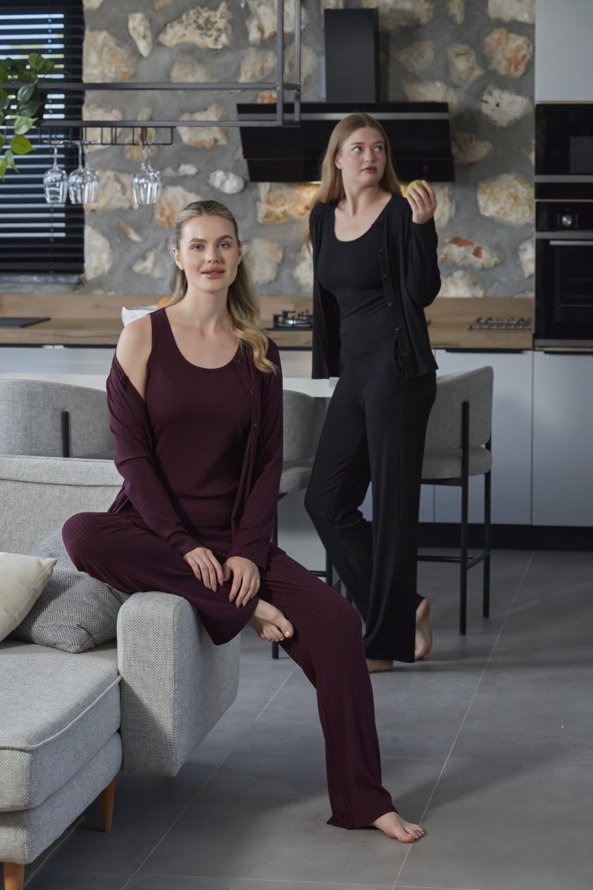 Ceketli 3'lü Kadın Pijama Takımı CossybyAqua 27108