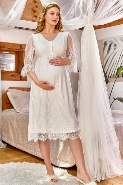 Dantel Kaplı Lohusa Gecelik Cossy by Aqua 24171