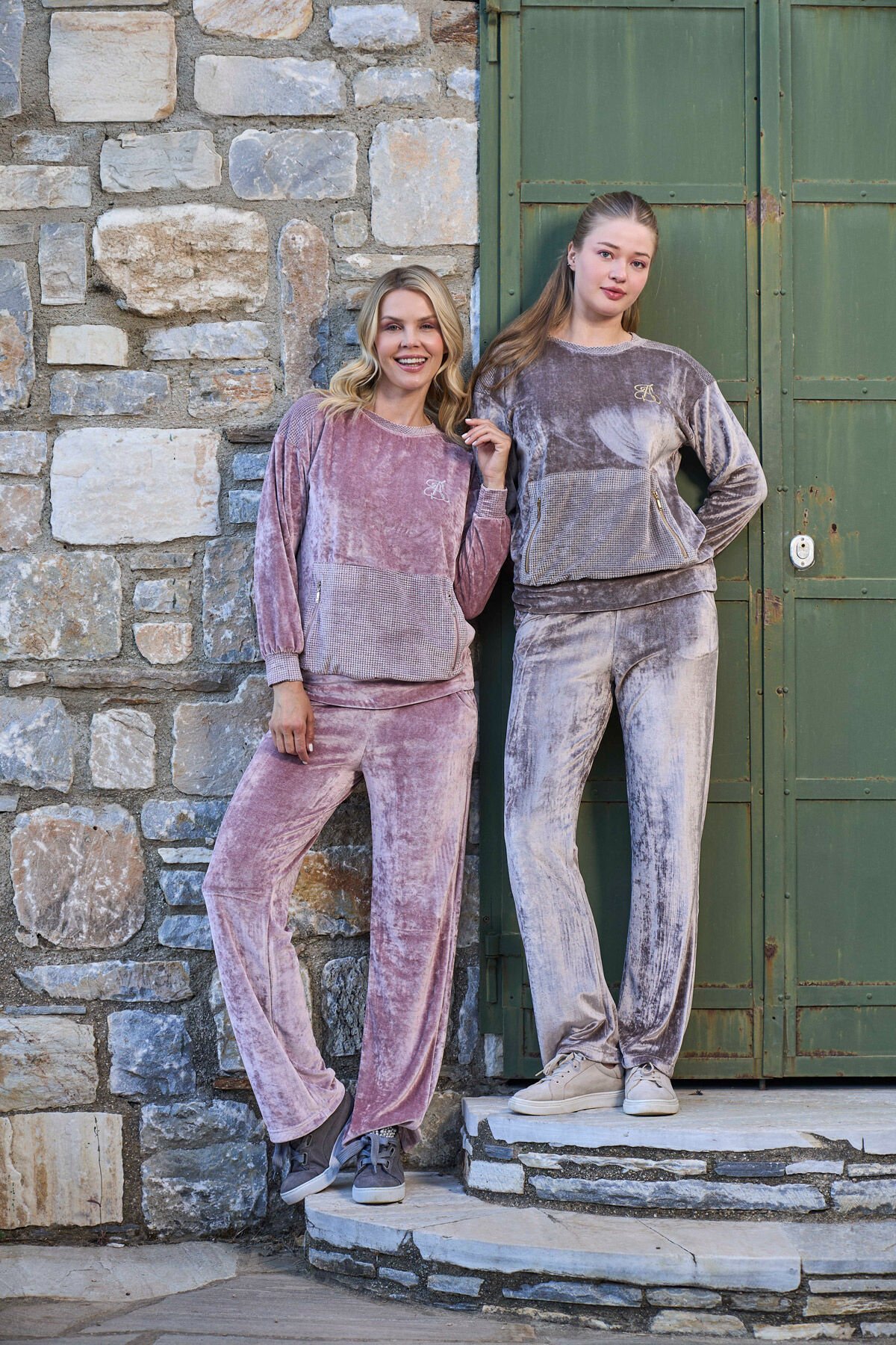 Cep Detay Kadife Spor 2'li Takım CossybyAqua 26063