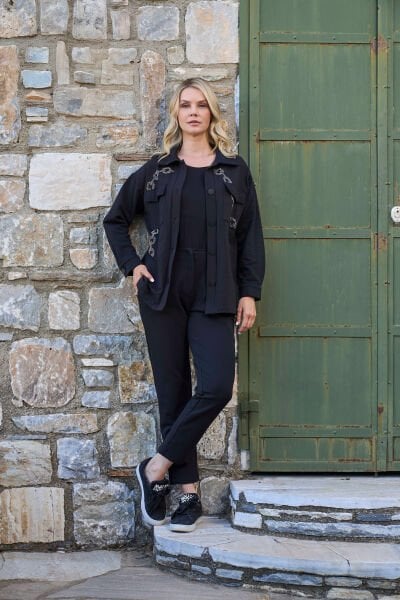 Gömlek Ceketli Büyük Beden Spor 3'lü Takım CossybyAqua 26131