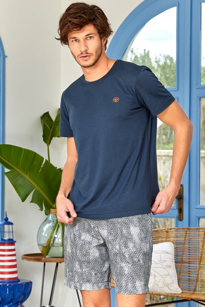 Kısa Kol Erkek Pijama Şort Takım