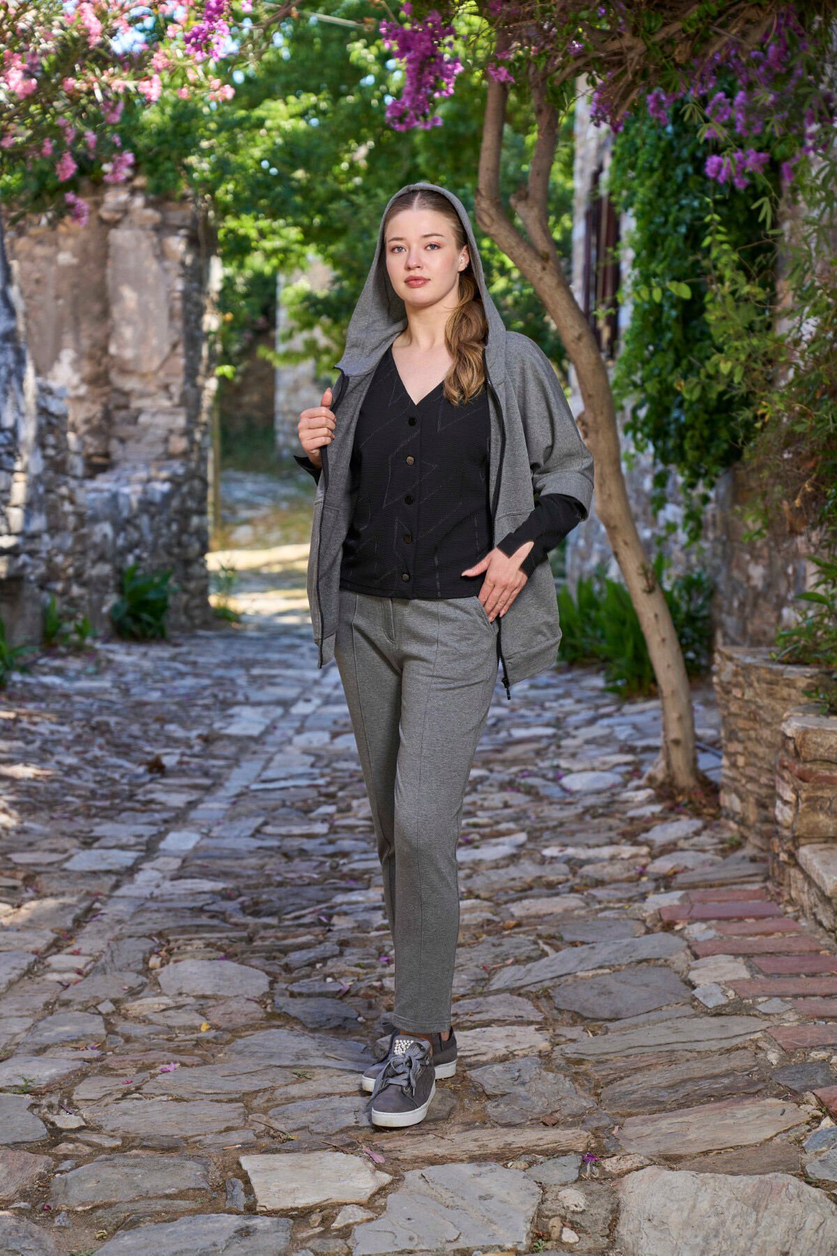 Kapüşonlu Kadın Eşofman Takım CossybyAqua 26014