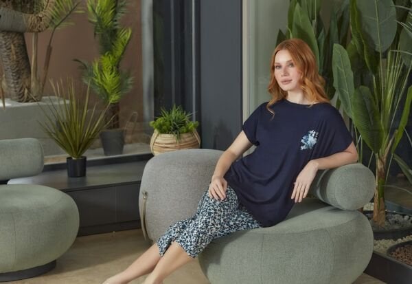 Kısa Kol Pijama Kapri Takım CossybyAqua 26677