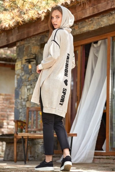 Kapüşonlu Uzun Tesettür Eşofman Takım CossybyAqua 24375