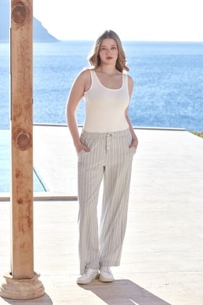 Çizgi Desen Ceketli Spor 3'lü Takım CossybyAqua 26702