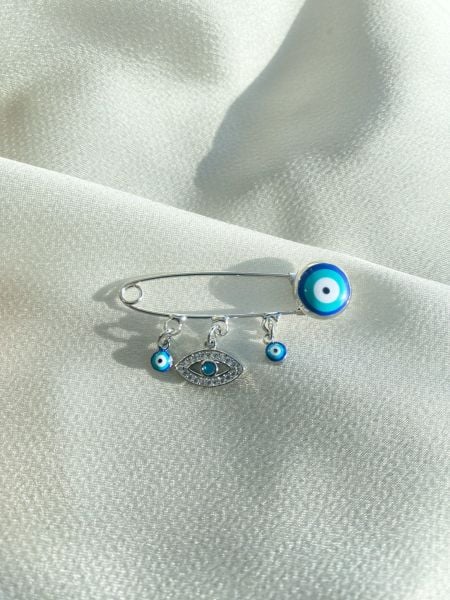 Nazar Boncuklu Göz Detaylı Çengelli Çatal İğne