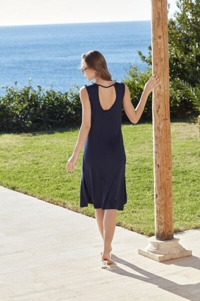 Taş Baskılı Kolsuz Midi Elbise CossybyAqua 26787