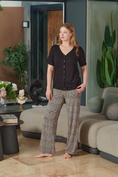 Kısa Kol Önden Düğmeli Pijama Takımı CossybyAqua 26683