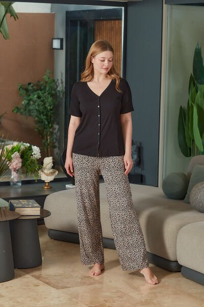 Kısa Kol Önden Düğmeli Pijama Takımı CossybyAqua 26683