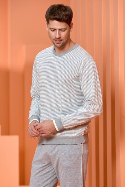 Çizgi Desen Erkek Pijama Takım CossybyAqua 25426