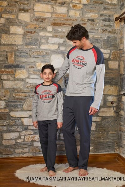 Baskı Detay Uzun Kol Çocuk Pijama Takımı CossybyAqua 26456