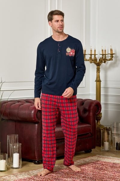 Ekose Desen Erkek Pijama Takım CossybyAqua 25429