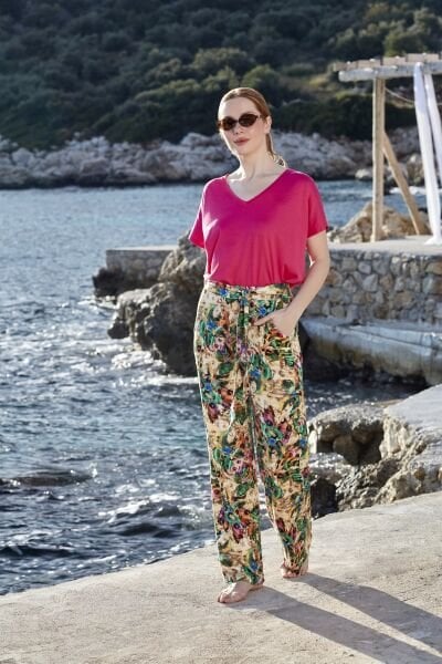 Kısa Kol Desenli Pijama Takımı CossybyAqua 26880
